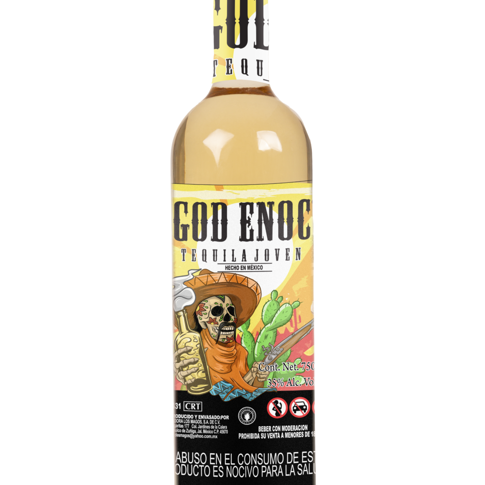 God Enoc Tequila Joven con néctar de Agave (750ml) (Etiqueta Calavera)