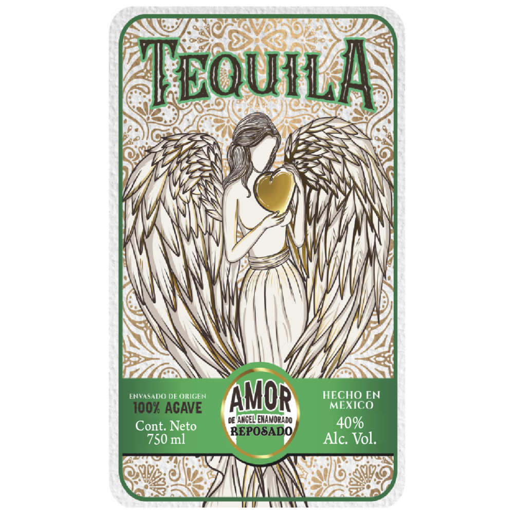 Tequila Ángel Enamorado Etiqueta 2